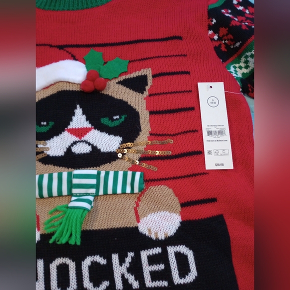 Festive Cat Christmas Sweater - Picture 5 of 7